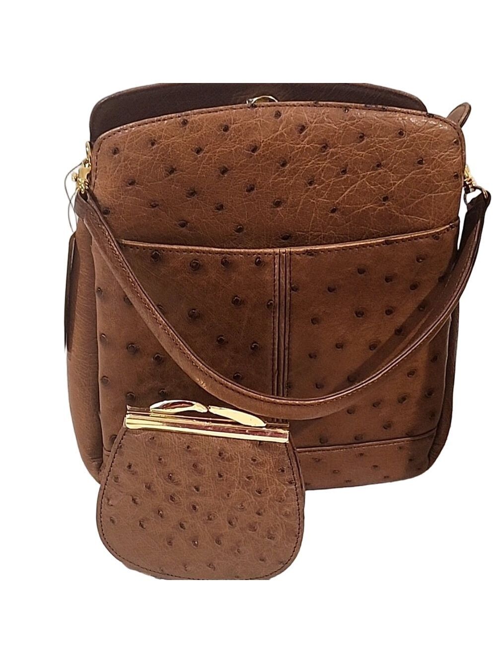 Blanc Naige exotic high Sense Ostrich bag SET BAG AND COIN PURSE Japan made